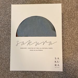 Sakura Bloom Onbuhimo Carrier - Laguna Blue - Butterscotch Leather